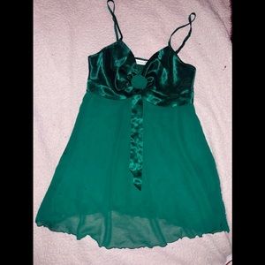 Victoria’s Secret Forest Green Vintage Sheer Babydoll Slip – Sexy & Elegant